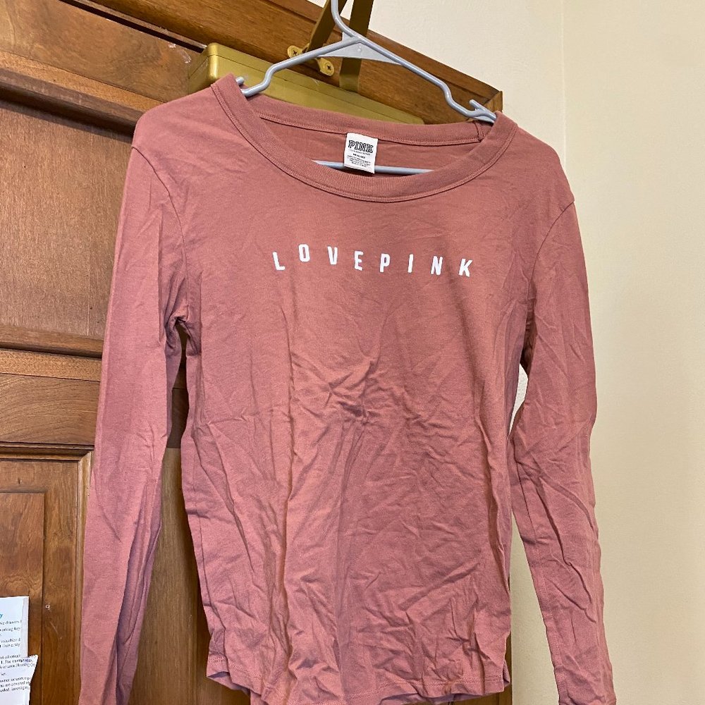 Pink "Love Pink" Long Sleeve T-Shirt Size Medium